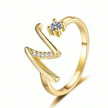Juego de 26 anillos con letras del alfabeto inglés, joyería de anillos versátiles y ajustables de extremo abierto, regalo ideal para vacaciones