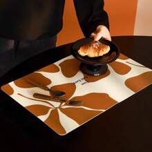 时尚无花果图案 PU 餐垫，防水、防油、耐热餐桌垫