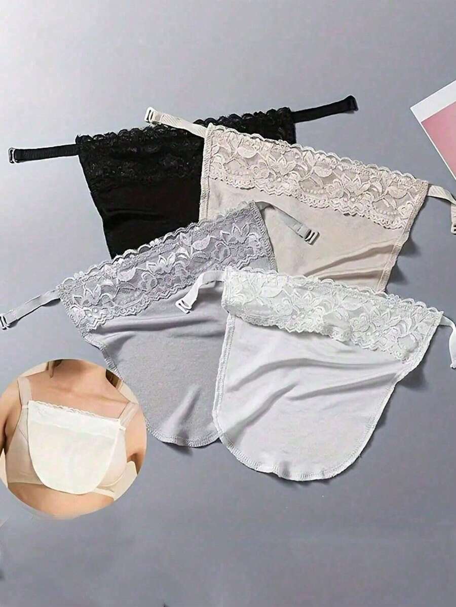 Miếng lót áo ngực ren phối màu cho nữ, phụ kiện áo lót Bralette có họa tiết sọc, miếng lót nâng ngực có thể tháo rời và giặt được làm từ polyester dệt, miếng lót ngực chống rò rỉ, đồ lót nữ & phụ kiện đồ lót - Nhiều màu - Xem 1