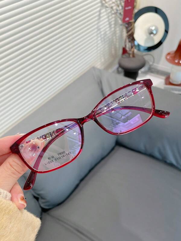 Korean Style TR90 Ultra-Light Reading Eyeglasses, Minimalist Small Frame Plain Lens Optical Glasses For Women, Elegant Aesthetic