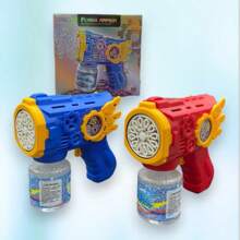 Automatic Bubble Blower Machine, Colorful, Kids Toy, Blue Red, 50ML - Azul - Ver 3