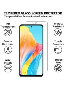 4pcs High-Definition Tempered Glass Screen Protector, Compatible With OPPO Series, Anti-Scratch, Smooth Surface, Anti-Fingerprint, Easy To Install Gift For Birthday, Family, Friends Phone Screen Protector, Phone Accessories Waterproof Shockproof Anti-Fall Anti-Fall Full Cover - Clear - View 8