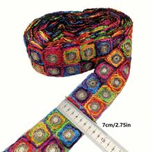 1 Yard Colorful Embroidered Satin Ribbon With Vintage Embroidery, Suitable For DIY Handicrafts, Clothing Accessories, Shoe Uppers - Multicolor - View 5