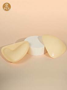 1 对双面自粘胸垫，胸垫粘垫，可重复使用衬垫，胸罩比基尼隐形加厚胸垫防水游泳 - 杏色 - 查看 8