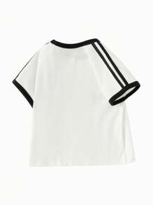 Balabala Baby Girls Disney Short Sleeve T-Shirt, 2025 Summer Baby Girl T-Shirt - Original White - View 5