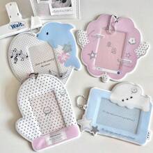 Giá đỡ thẻ ảnh Kpop dễ thương có móc khóa 3 inch giá đỡ thẻ ảnh ID mini bảo vệ văn phòng phẩm, đồ dùng học tập, trở lại trường - Nhiều màu - Xem 1