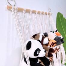 Stuffed Animal Storage Hammock Hanging Net Toy Organizer For Kids Playroom Macrame Stuffed Animal Display Plush Toy Holder Nursery Bedroom Decor