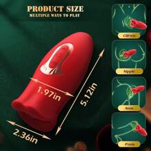 Juguete sexual realista con lengua de rosa, vibrador para estimular el punto G de la mujer, vibrador para estimular el clítoris, masajeador vaginal con lengua vibradora que estimula la boca, pezones y clítoris. Juguete sexual para adultos para mujeres y parejas, estimulación oral, masturbación y orgasmo