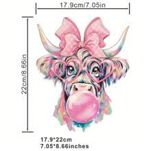 1pc/2pcs/3pcs/Pink Love Cow Clothing Patch Patch Cloth DIY A-Level Washable Adhesive Cloth Heat Transfer Printing Cloth Women's/Men's T-Shirt Bag Pillow Decoration Badge Label Baseball Hat Backpack, Etc. Available