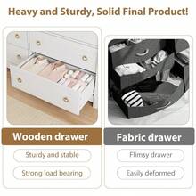 7-Drawer Dresser - Tall Boho Dresser With Curved Legs, Rattan Accents, And Freestanding Storage For Living Room, Bedroom, Entryway, Or Balcony, White - 7-Drawer-White - 查看 5