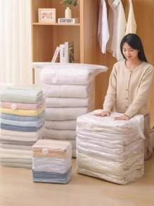 1pc Non-Inflatable Vacuum Seal Storage Bag, Flat Organizer For Bedding, Apparels, Down Jackets - Multicolor - View 3