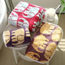 1pc Coral Fleece Bath Towel/2pcs Coral Fleece Bath Towel & Hand Towel Set, Elephant Design, Super Absorbent, Lint-Free, Soft & Skin-Friendly, Suitable For Bathroom, Face & Body, 3 Colors Available - Multicolor - View 5