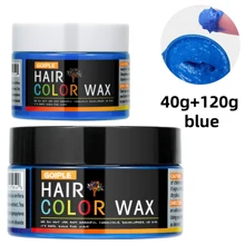 GOIPLE 临时发蜡，持久型 DIY 染发膏，易洗发泥，适用于皮肤、头发和胡须，日常、派对、角色扮演造型发蜡，男女通用（蓝色） - 藍色 - 查看 2