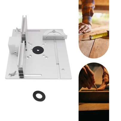 YUNRUX Router Table Insert Plate Wood Working Benches Aluminum Miter Saw Fence Silver