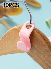 30PCS/20PCS Ganchos de cabide de suspensão multicamadas, ganchos organizadores de armários que economizam espaço para diferentes tipos de cabides, clipes conectores de cabides empilháveis