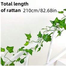 Corona navideña artificial de seda verde de 210 cm con hojas de parra para decorar el hogar, el baño, el jardín, el salón, el aula, la oficina, el otoño, la habitación, el escritorio, el jardín, el coche de boda, el arco de dintel, el hogar, el comedor, el dormitorio, las escaleras del porche, el balcón, el columpio, el centro comercial, la chimenea, la puerta, el regalo de San Valentín y Navidad, decoración de invierno, San Valentín, regalo.