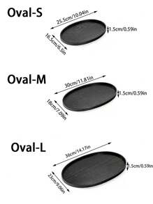1 件木制椭圆形托盘，优雅的木制餐盘，用于面包、早餐、食物、钥匙、甜点、小吃、茶或咖啡、派对用品 - 黑色 - 查看 4