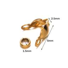 100 Stücke/Los Edelstahl Quetschperlen Kappen Knoten-Abdeckungen Muschel Umklapp-Perlen-Kappen mit Endkappen für Schmuckherstellung Kunsthandwerk DIY