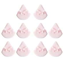 10 pièces Éponge de maquillage de décoration de papillon, forme triangulaire, utilisation sèche et humide, outils cosmétiques, convient pour poudre libre, réglage de poudre minérale (noir, rose, rouge rose) - Multicolore - Voir 12
