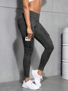 Women's Outdoor Cargo Leggings, Cargo Pockets Lift Butt Tight Pants, Sports Workout Tight Pants