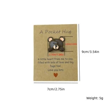 Tarjetas de felicitación de resina con motivos de animales, tarjetas de abrazos de bolsillo, tarjetas de bendiciones cálidas para días festivos, tarjetas para decoración de fiestas