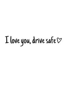 1pc "I Love You Drive" Rearview Mirror/Window Sticker, Essential Car Decal To Remind Family Members To Drively - Multicolor - View 10