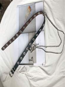 2PCS Korean Ins Harajuku Style Street Hip-Hop Cool Pants Punk Belt Hanging Chain Accessories Men And Women's Fashion - Multicolor - View 7