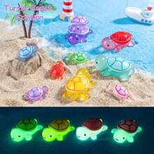 10pcs Glow-In-The-Dark Mini Turtle Miniature Landscape DIY Desktop Decor, Beach Party Cute Cartoon Small Gift - Multicolor - View 2
