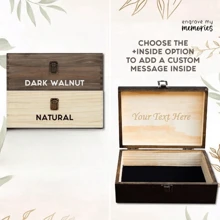 1pc/Custom Personalized Carved Wooden Souvenir Box - Wedding Memory Box, Rustic Souvenir Box, Perfect Photo & Emotional Souvenir, Graduation Season Souvenir Box, Custom Wooden Box, Send To Students, Colleagues, Lovers, Parents