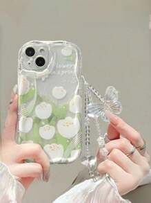 【春季限量版】全新TPU防震防指纹手机壳 + 奶油色ins风白色郁金香图案 + 精致蝴蝶链 + 完整手机壳套装。兼容苹果17/17 Air/17 Pro/17 Pro Max、15、15 Pro Max、12 Pro Max、13 Pro Max、14 Pro Max、13、14、11、12 Pro、14、XS、XR、7/8 Plus、7/8，兼容红米、OPPO、传音手机。送给女友和闺蜜的优质礼物，国际版，非国内版。 - 無色 - 查看 1