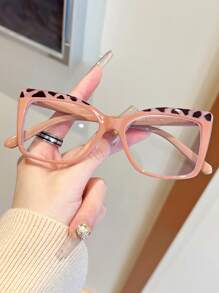 1 Pair Fashion Women Decorative Glasses, Leopard Print Frame Eyeglasses, Suitable For All Seasons, Parties, And Gatherings