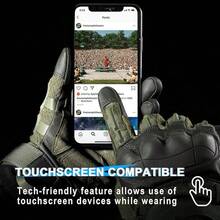 Rubber Guard Tactical Gloves Men Touchscreen Airsoft Motorcycle Hunting Outdoor - màu xanh lá - Xem 3