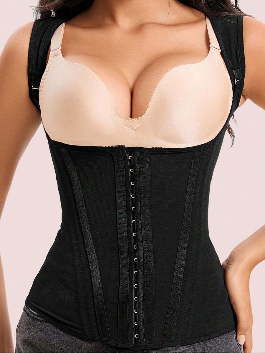 1pc Women's Breathable Mesh Waist Trainer Belt, Summer Sports Waist Cincher For Abdomen Shaping And Slimming - Black - View 1