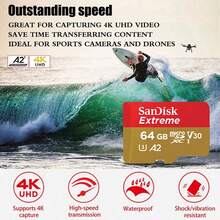 SANDISK SanDisk Extreme MicroSD Card For Mobile Gaming, U3 4K V30 Memory Card TF Flash Card 128GB 1TB 512GB 256GB 64GB 32GB, High Speed Micro SD Card Mini SD Card For Phone Camera Monitor Drone
