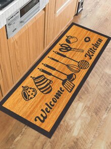 1pc Brown Rug, Simple Style Kitchen Mat, Polyester Non-Slip Backing Machine Washable Durable Indoor Entrance Mat, Door Mat Outdoor Carpet, Rugs For Living Room, Bedroom, Bathroom, Room Decoration Office Decor - Brown - View 4