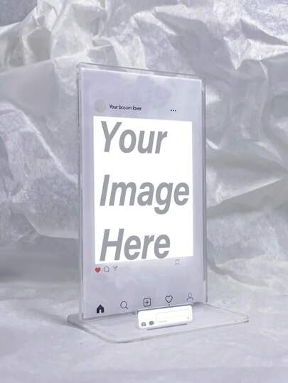 1pc Customized Collage Photo Holder Phone Stand, Dual-Layer Display Stand For Personal Images, Celebrity Idol, Desktop Decor, Collectible Gift