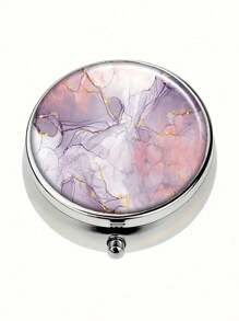 1pc Marble Patterned Pill Box With 3 Compartments, Mini Pill Case, Wallet Pill Holder, Travel Portable Pocket Pill Box - Unique Gift - Multicolor - View 11