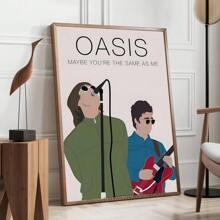 1pc /3PCSWall Art Poster Frameless/Framed Pop Oasis Band Poster Printing Family Living Room Bedroom Entrance Bar Restaurant Cafe Art Painting Decorative Hanging Painting