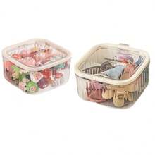 1pc Transparent Jewelry Box,Length 15.2cm | Width 15.2cm,Hair Accessory Rubber Band Display Box,Storage Rack, Designed With A Lid For Easy Storage And Display - Clear - View 7