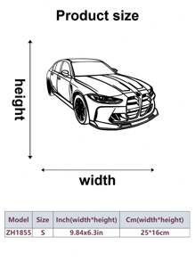 1pc Metal Car Wall Art, Creative Wall Decor, Room Decoration, Unique Modern Home Decor, Metal Wall Hanging, Gift For Car Enthusiasts, Birthday Gift, Father's Day Gift