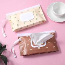 2pcs Baby Wipes Dispenser, Portable Refillable Wipes Holder, Baby Wipes Container, Wipes Dispenser, Reusable Travel Wipes Pouch - Multicolor - View 1