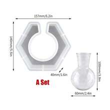 1pc Polygonal Vase Resin Mold, Hydroponic Plant Vase Mold, Silicone Mold For Resin Vase Making, Square Hexagonal Vase Concrete Mold, Home Decoration - White - View 14