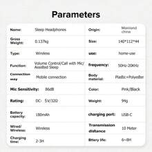 HITOZON 无线睡眠耳机套装，睡眠耳塞，3D睡眠眼罩无线耳机，配备超薄高清立体声扬声器，男女通用，完美适用于睡眠、运动、慢跑、瑜伽、失眠、航空旅行、冥想 - 黑色 - 查看 5