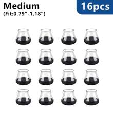 8/16/24 Stück runde Stuhlbein-Gleiter für Teppichböden, schwarze Möbelgleiter für Teppichböden, Kunststoff-Möbelgleiter, Tisch- und Stuhlbein-Abdeckungen, einfaches Gleiten und geräuschreduzierend für Zuhause und Büro