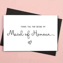 1pc, A Sincere Wedding Card, Thank You Card, (With Envelope) High Quality Paper , 'THANK YOU FOR BEING MY MAID OF HONOUR' For Wedding Site And Wedding End, Perfect Gift For Bridesmaids, Perfect Choice For Wedding Invitation Bridesmaids Good Card (12cm/4.7in X 17cm/6.7in) Inch X 17cm/6.7 Inch)