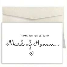 1pc, A Sincere Wedding Card, Thank You Card, (With Envelope) High Quality Paper , 'THANK YOU FOR BEING MY MAID OF HONOUR' For Wedding Site And Wedding End, Perfect Gift For Bridesmaids, Perfect Choice For Wedding Invitation Bridesmaids Good Card (12cm/4.7in X 17cm/6.7in) Inch X 17cm/6.7 Inch)