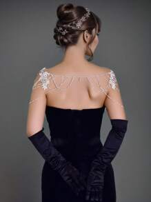 1 قطعة سلسلة كتف مشغولة يدويًا معقودة، ديكور للفساتين، مناسبة لفستان العروس وحفل المساء والفساتين الطويلة بدون أكمام - يولا - مشاهدة 6