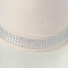 Custom Suede Cowboy Hat With Shiny Band - Off - View 3