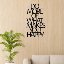 1pc Home Decor "Do More Things That Make You Happy" - Metal Wall Art Decor, Door Decor, Home Decor, Scene Decor, Wall Hanging Decor, Interior Decor, Porch Sign, Wall Art Decor, Ideal For Room Decoration - Black - View 1