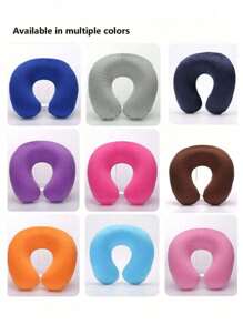 1pc Travel Pillow Neck Pillow Airplane Pillow Travel Car Home Office Travel Neck Flight Pillow Snap Button With Soft Cover, U Shaped Neck Pillow Portable Student Adult Pillow Pad, Supports Neck And Protects Cervical Vertebrae While Studying Or Riding In Car, Office Or Other Travel